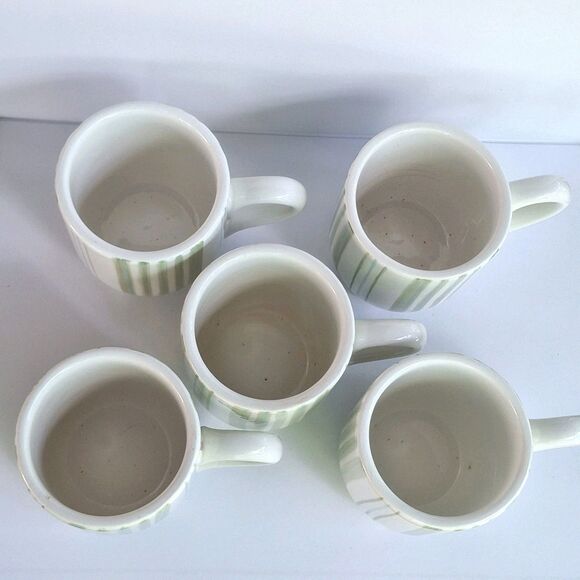 Set Of 5 Noble Excellence Earthenware Pistachio Coffee Tea Beverage Mug 14oz EUC - Picture 2 of 5